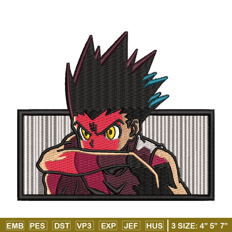 Gon rectangle embroidery design, Hxh embroidery, Anime design, Embroidery shirt, Embroidery file, Digital download.jpg