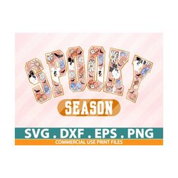 retro spooky season svg, spooky season svg, halloween svg, groovy halloween svg, spooky season distressed, retro svg, di