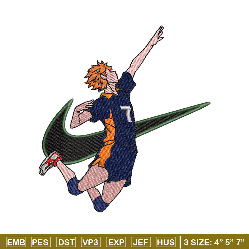 Hinata x nike embroidery design, Haikyuu embroidery, Nike design, Embroidery shirt, Embroidery file, Digital download.jpg