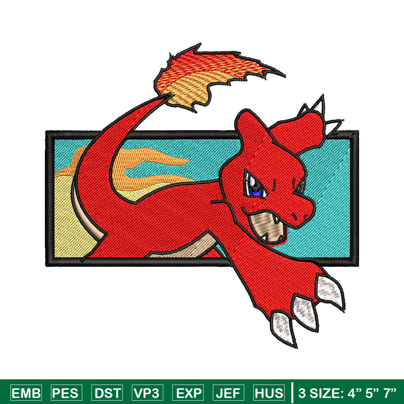 Charmeleon embroidery design, Pokemon embroidery, embroidery file, anime design, anime shirt, Digital download.jpg