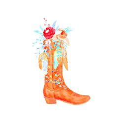 cowgirl boot watercolor floral flowers svg, flower svg, cowgirl boot svg, floral flowers svg, watercolor svg, birthday g