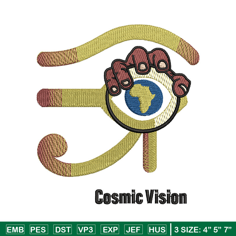 Cosmic vision logo embroidery design, logo embroidery, logo design, Embroidery shirt, logo shirt, Instant download.jpg
