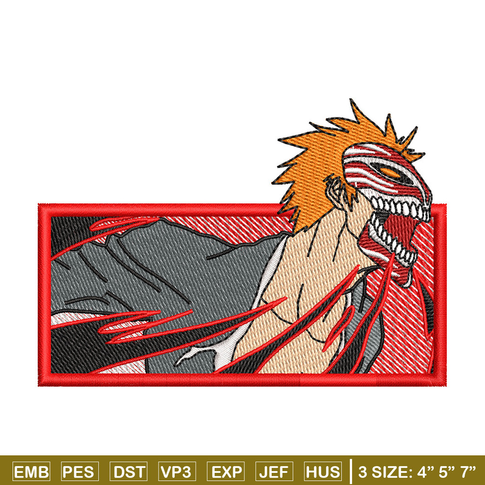Ichigo red embroidery design, Bleach embroidery, Anime design, Embroidery shirt, Embroidery file, Digital download.jpg