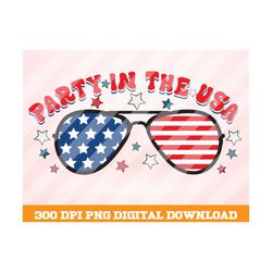 party in the usa png, american flag sunglasses png, sunglasses png, 4th of july png, 4th july sublimation png, usa png,