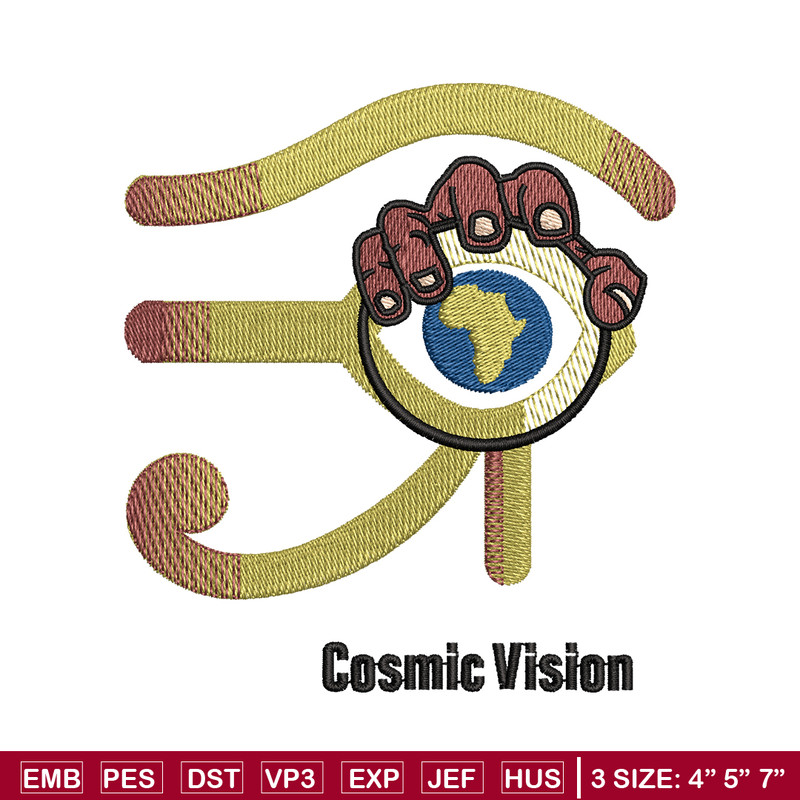 Cosmic vision logo embroidery design, logo embroidery, logo design, Embroidery shirt, logo shirt, Instant download.jpg