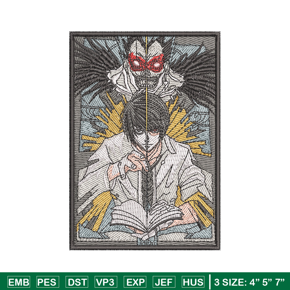Death Note embroidery design, Death Note embroidery, embroidery file, anime design, anime shirt, Digital download.jpg