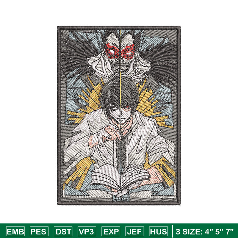 Death Note embroidery design, Death Note embroidery, embroidery file, anime design, anime shirt, Digital download.jpg
