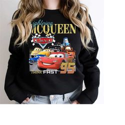 light mcqueen tshirt sweatshirt, disney cars sweatshirt, car pixar shirt, mcqueen 1977, disney cars land, gift for her,
