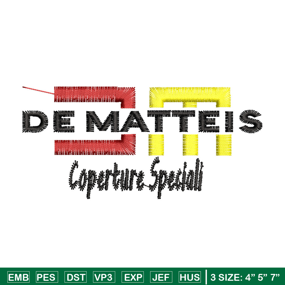 Dematteis logo embroidery design, Dematteis logo embroidery, logo design, Embroidery shirt, logo shirt, Instant download.jpg