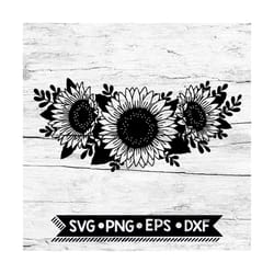 sunflower svg, flower svg, sunflower monogram svg, birthday gift svg, gift for girl svg, flower lovers svg, flower lover