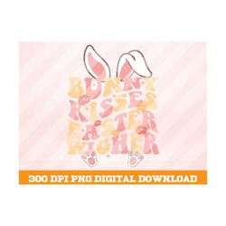 bunny kisses easter wigher png ,easter bunny png, cute bunny png, easter's day png, retro easter png, sublimation design