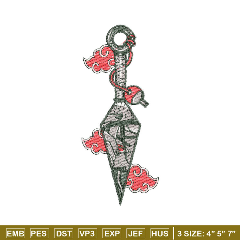 Itachi kunai embroidery design, Naruto embroidery, Embroidery shirt, Embroidery file, Anime design, Digital download.jpg