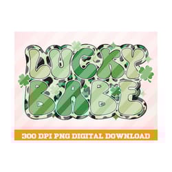 lucky babe png, trending png, shamrock png,leopard lucky png, st patrick's day png, lucky clover png, retro lucky png, s