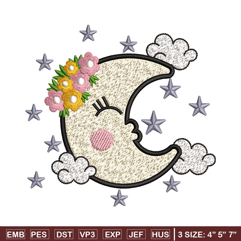 Moon cute embroidery design, Moon embroidery, Embroidery file, Embroidery shirt, Emb design, Digital download.jpg
