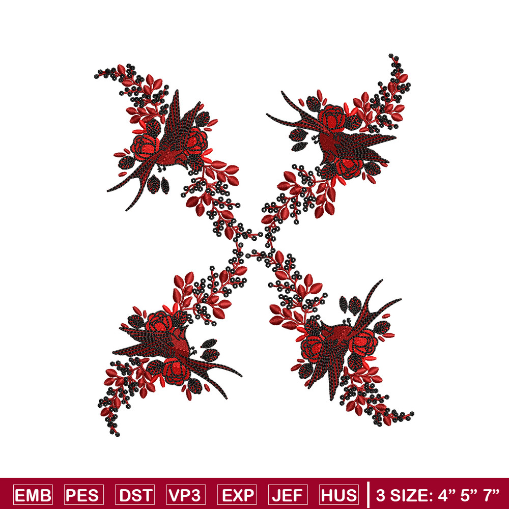 Flower windows embroidery design, logo embroidery, Flower design, Embroidery shirt, logo shirt, Instant download.jpg