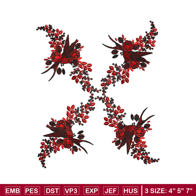 Flower windows embroidery design, logo embroidery, Flower design, Embroidery shirt, logo shirt, Instant download.jpg