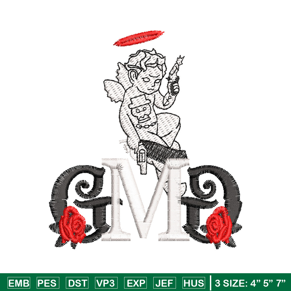 GMD Rose Logo embroidery design, GMD Rose embroidery, logo design, Embroidery file, logo shirt, Instant download..jpg