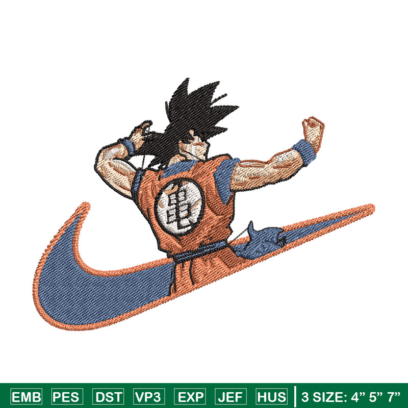 Goku Nike embroidery design, Dragon ball embroidery, Nike design, anime design, anime shirt, Digital download.jpg