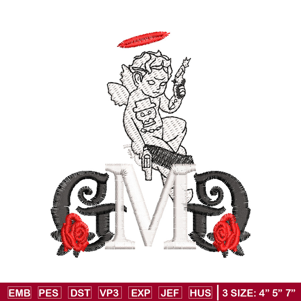 GMD Rose Logo embroidery design, GMD Rose embroidery, logo design, Embroidery file, logo shirt, Instant download..jpg