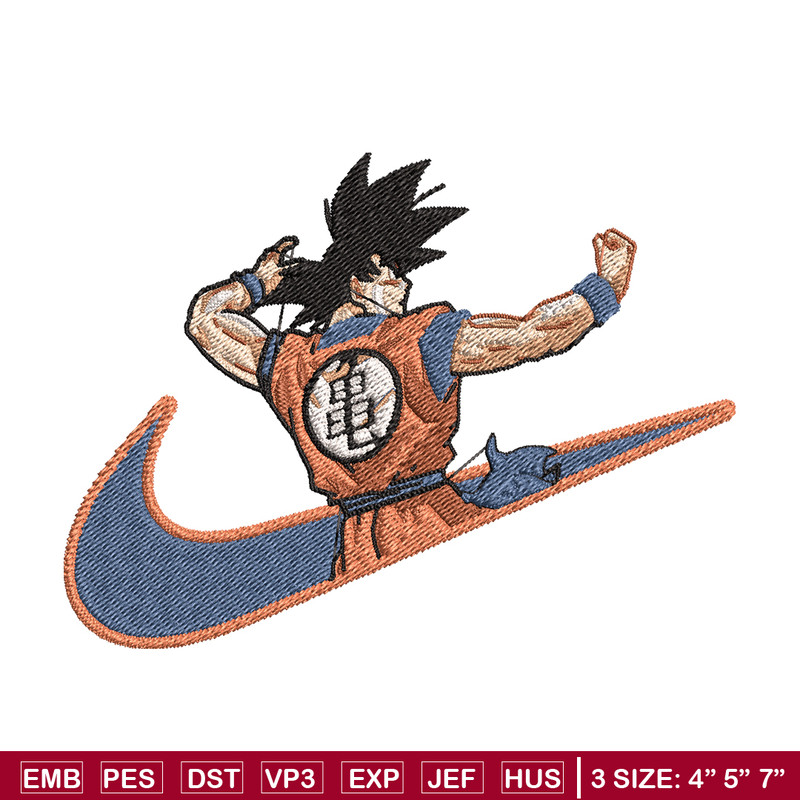 Goku Nike embroidery design, Dragon ball embroidery, Nike design, anime design, anime shirt, Digital download.jpg
