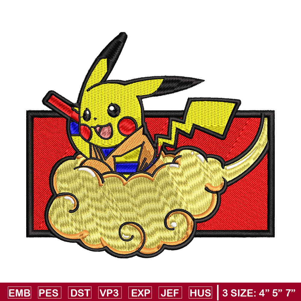 Goku Pikachu embroidery design, Pokemon embroidery, embroidery file, anime design, anime shirt, Digital download.jpg