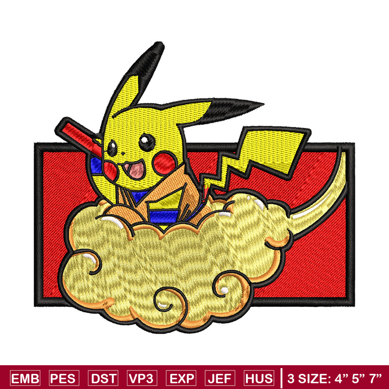Goku Pikachu embroidery design, Pokemon embroidery, embroidery file, anime design, anime shirt, Digital download.jpg