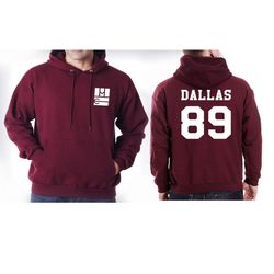 dallas 89 on back magcon boys logo pocket on front unisex pullover hoodie