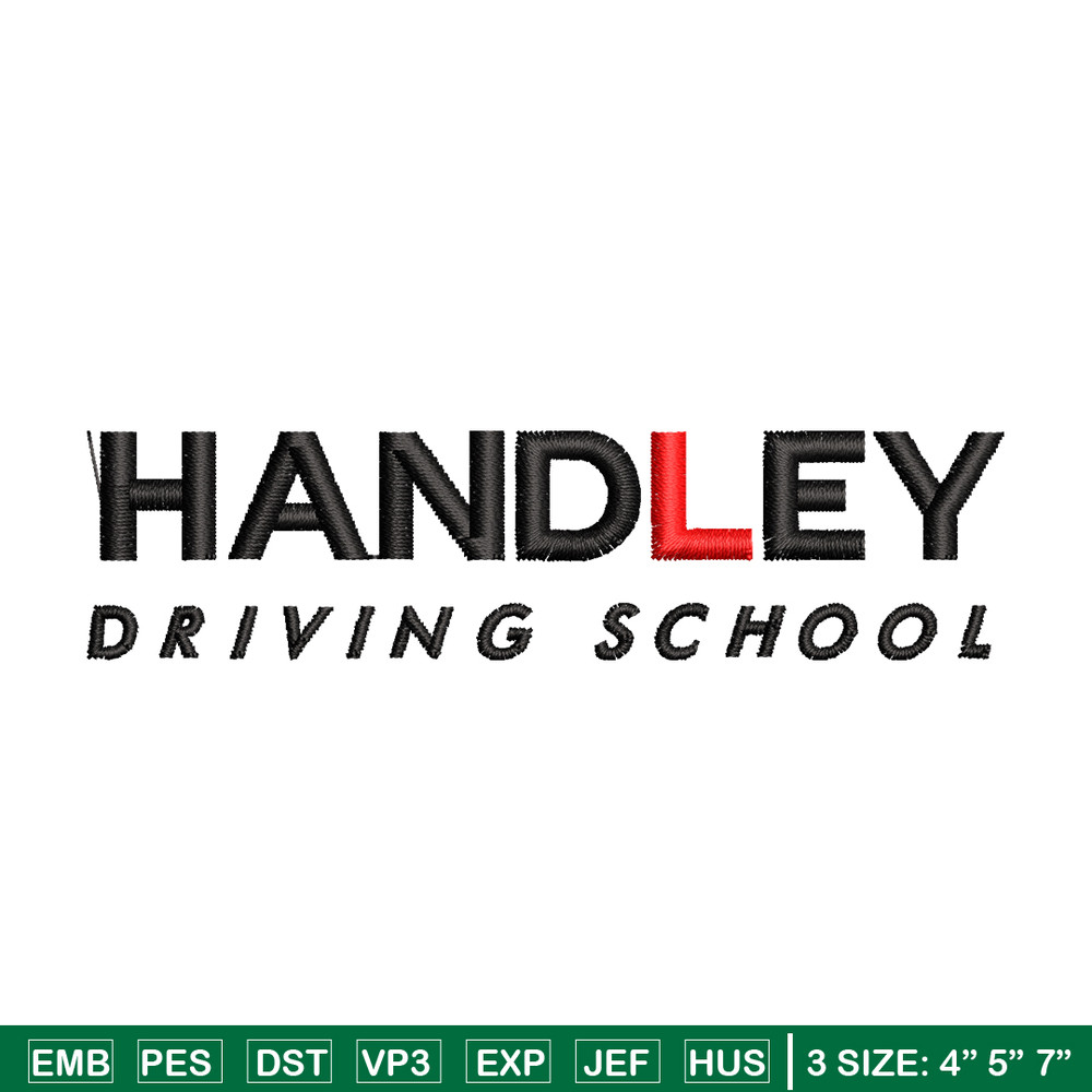 Handley Driving school logo embroidery design, logo embroidery, Embroidery file, logo design, Instant download.jpg