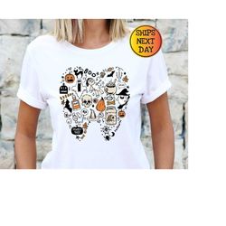 spooky halloween dentist shirt, funny halloween teeth t-shirt, dental squad shirt, trick or teeth tee, pumpkin ghost sh
