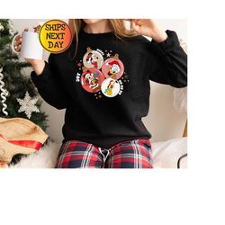vintage mickey and friends christmas sweatshirt, disney ears christmas sweatshirt, disney christmas hoodie, disney trip