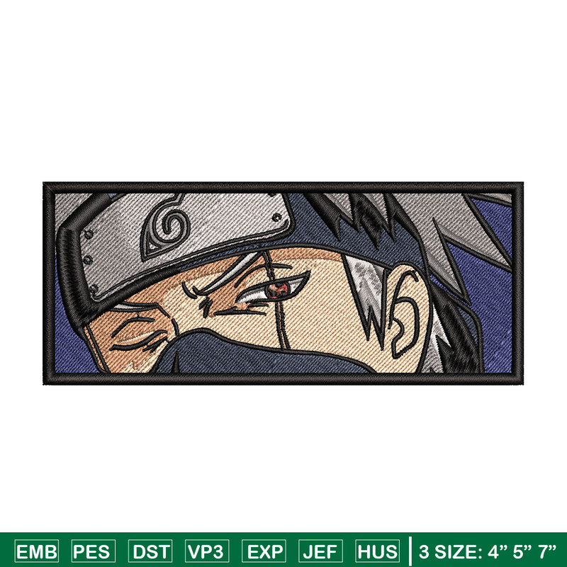 Hatake Kakashi embroidery design, Naruto embroidery, embroidery file, anime design, anime shirt, Digital download.jpg