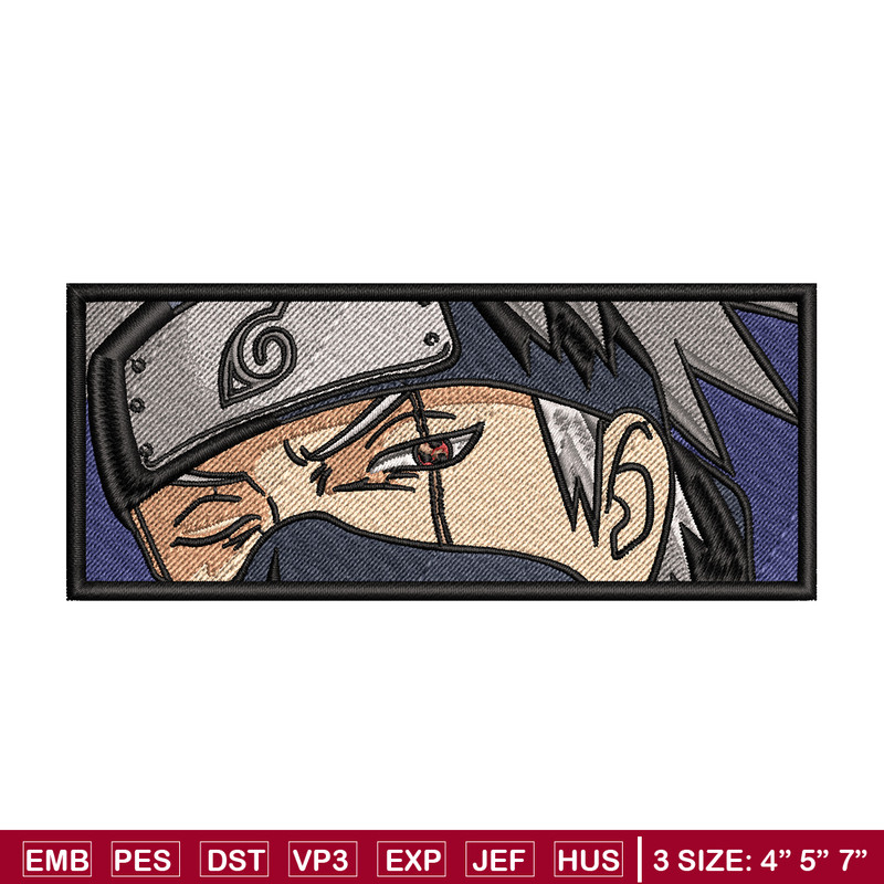 Hatake Kakashi embroidery design, Naruto embroidery, embroidery file, anime design, anime shirt, Digital download.jpg