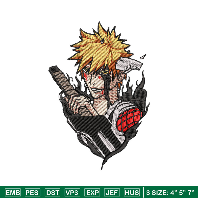 Ichigo kurosaki embroidery design, Bleach embroidery, embroidery file, anime design, anime shirt, Digital download.jpg