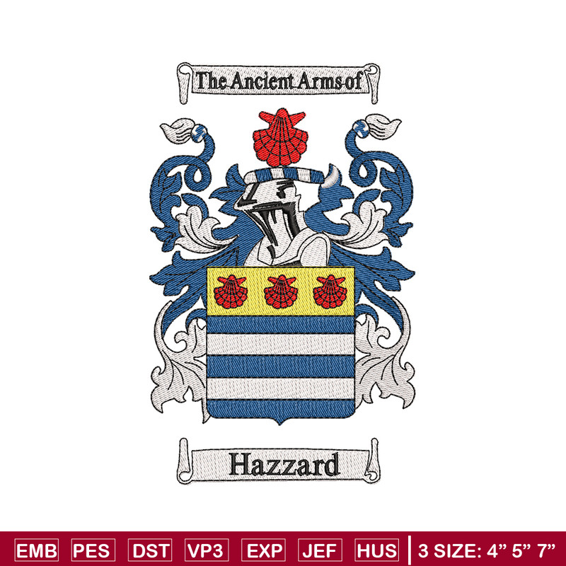 Hazard Family Crest Logo embroidery design, logo embroidery, logo design, Embroidery file, logo shirt, Instant download..jpg