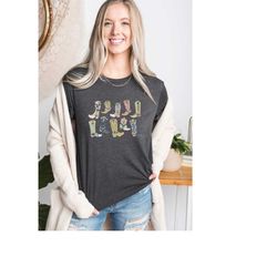 cowgirl boots shirt, cute cowgirl tee, western aesthetic tee, cowgirl shirt, western graphic shirt, western country shir