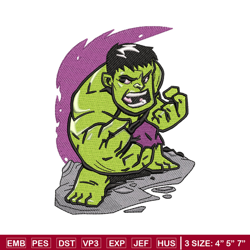 Hulk chibi embroidery design, Hulk chibi embroidery, movie design, Embroidery file, movie shirt, Digital download..jpg