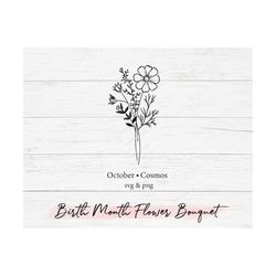 birth month flower bouquet svg, flower svg, floral svg, birth month flower,birth flower,flower bouquet,flower,flowers,ta