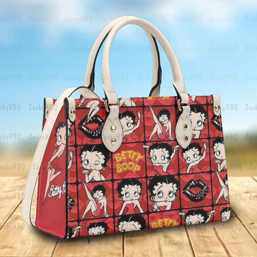 Betty Boop Leather Handbag, Betty Boop Handbag, Betty Boop Fan Gift, Custom Leather Bag, Woman Handbag, Custom Leather Bag, Shopping Bag - 2.jpg