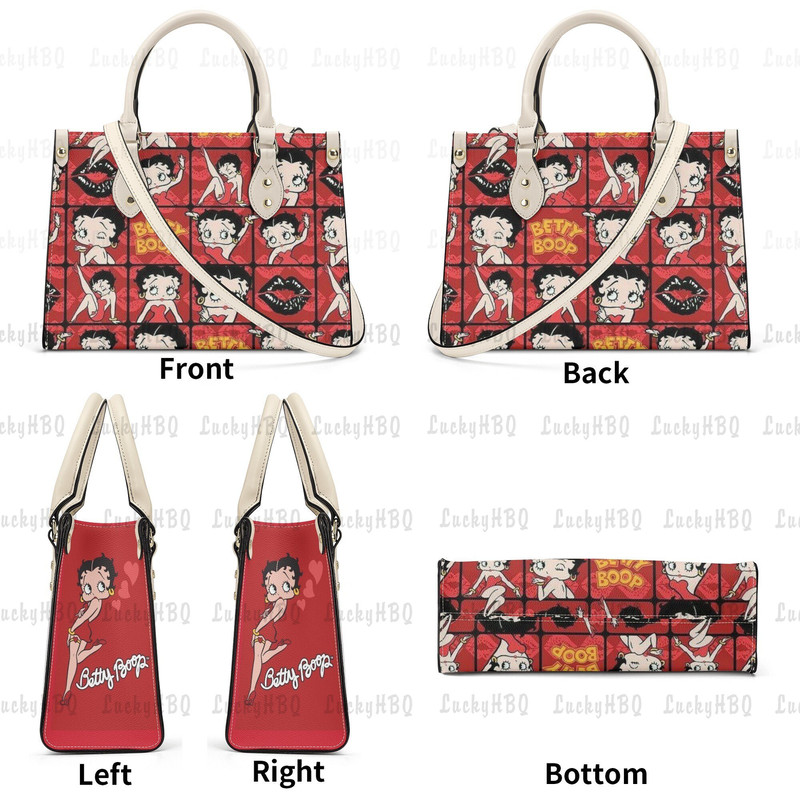 Betty Boop Leather Handbag, Betty Boop Handbag, Betty Boop Fan Gift, Custom Leather Bag, Woman Handbag, Custom Leather Bag, Shopping Bag - 3.jpg