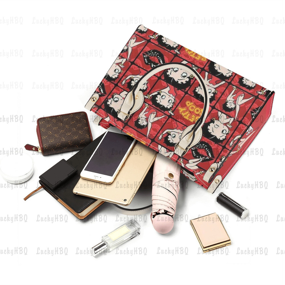Betty Boop Leather Handbag, Betty Boop Handbag, Betty Boop Fan Gift, Custom Leather Bag, Woman Handbag, Custom Leather Bag, Shopping Bag - 5.jpg