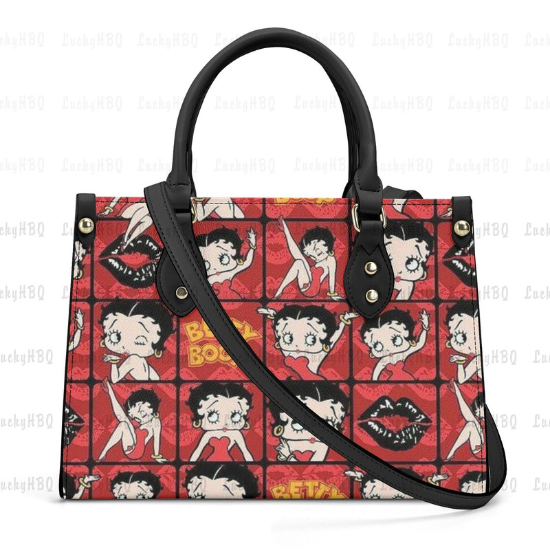 Betty Boop Leather Handbag, Betty Boop Handbag, Betty Boop Fan Gift, Custom Leather Bag, Woman Handbag, Custom Leather Bag, Shopping Bag - 8.jpg
