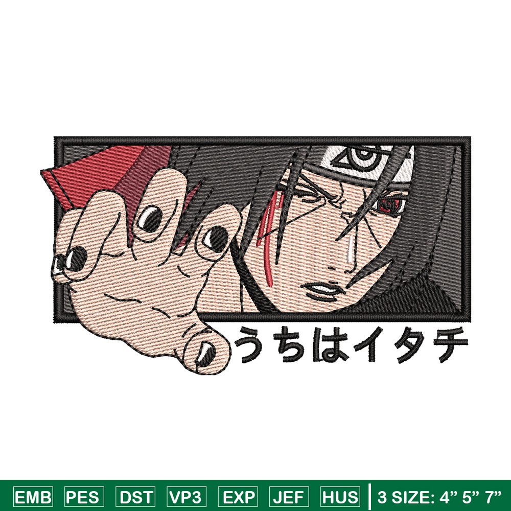 Itachi finger embroidery design, Naruto embroidery, anime design, embroidery file, anime shirt, Digital download.jpg