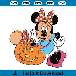 Vintage Minnie Pumpkin Halloween SVG File For Cricut