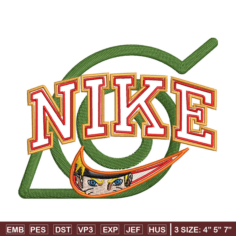 Nike konoha logo embroidery design, Naruto embroidery, Nike design,Embroidery shirt, Embroidery file, Digital download.jpg