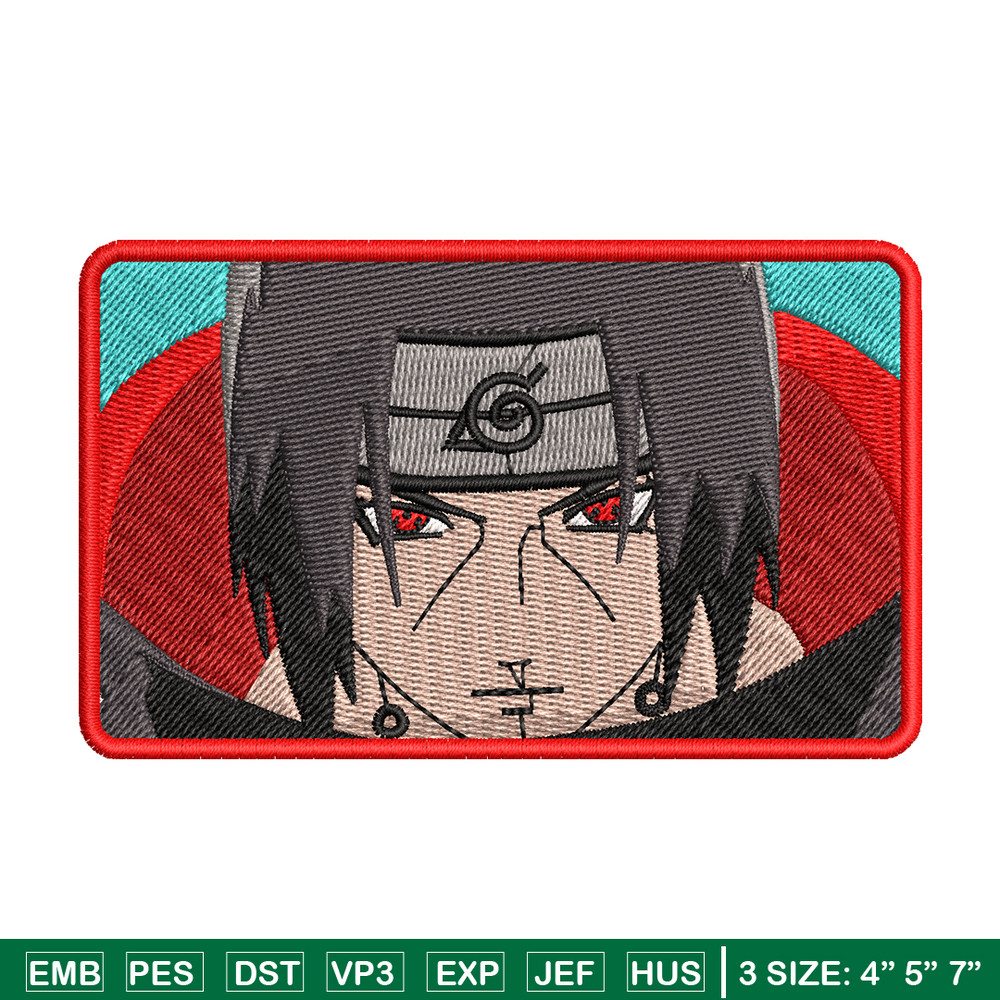 Itachi rectangle embroidery design, Naruto embroidery, logo design, anime design, anime shirt, Digital download.jpg
