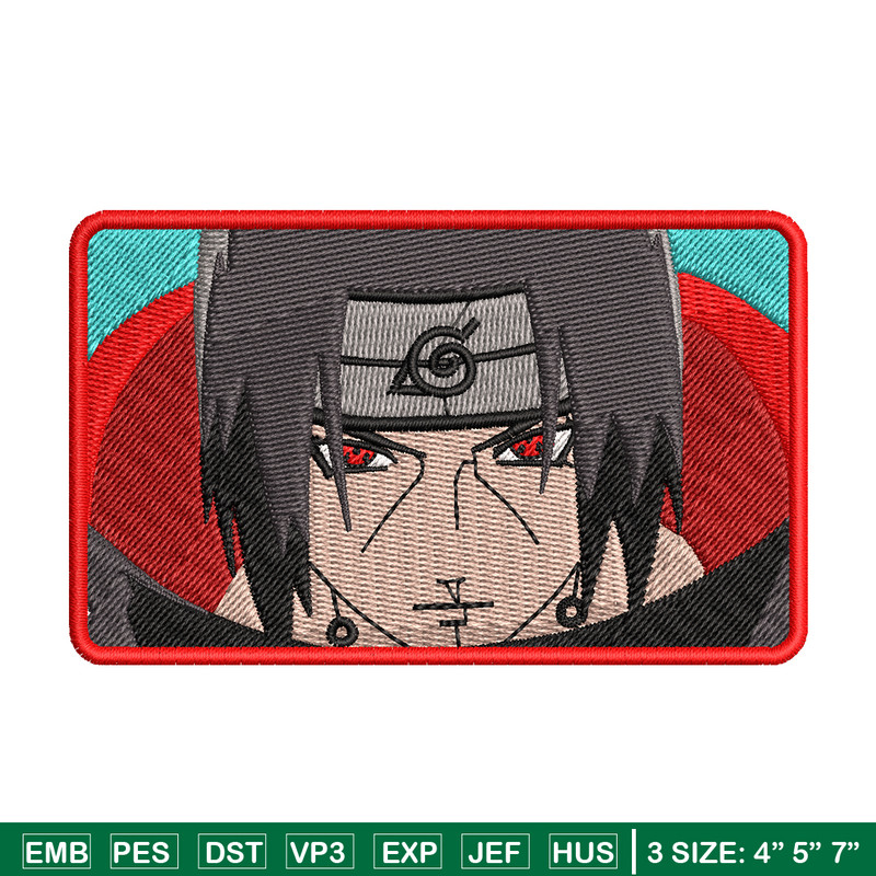 Itachi rectangle embroidery design, Naruto embroidery, logo design, anime design, anime shirt, Digital download.jpg