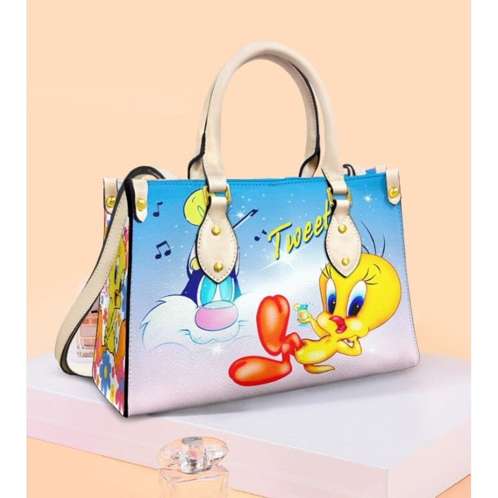 Tweety Bird Leather Bags,Tweety Lovers HandBag,Tweety Women Bags And Purse,Cartoon Women Leather Bag,Custom Leather Handbag,Shopping Bag - 1.jpg