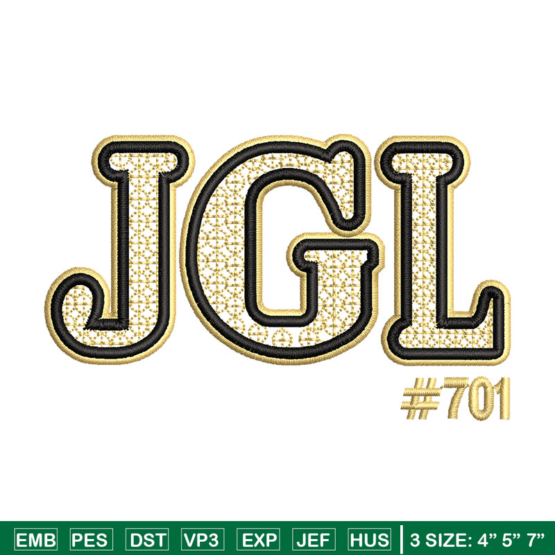 JGL logo embroidery design, JGL logo embroidery, logo design, logo shirt, Embroidery file, Instant download.jpg