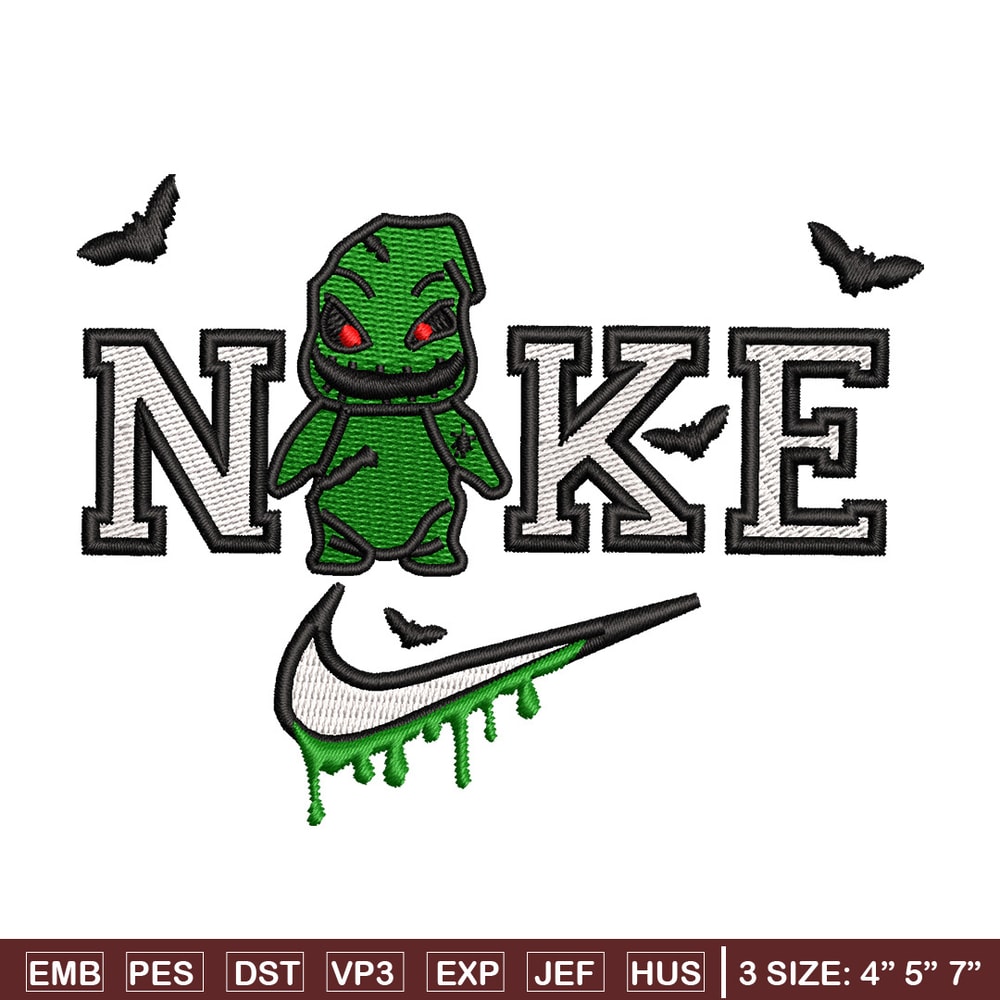Nike oogie boogie embroidery design, Horror embroidery, Nike design, Embroidery shirt, Embroidery file, Digital download.jpg