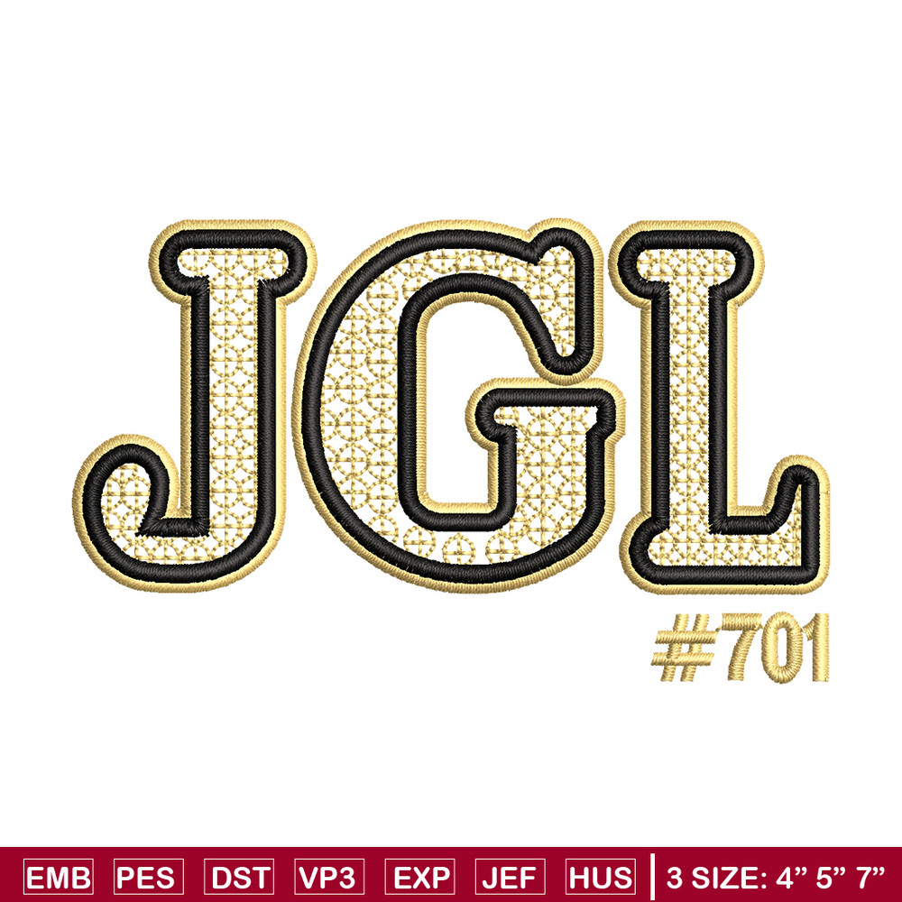 JGL logo embroidery design, JGL logo embroidery, logo design, logo shirt, Embroidery file, Instant download.jpg